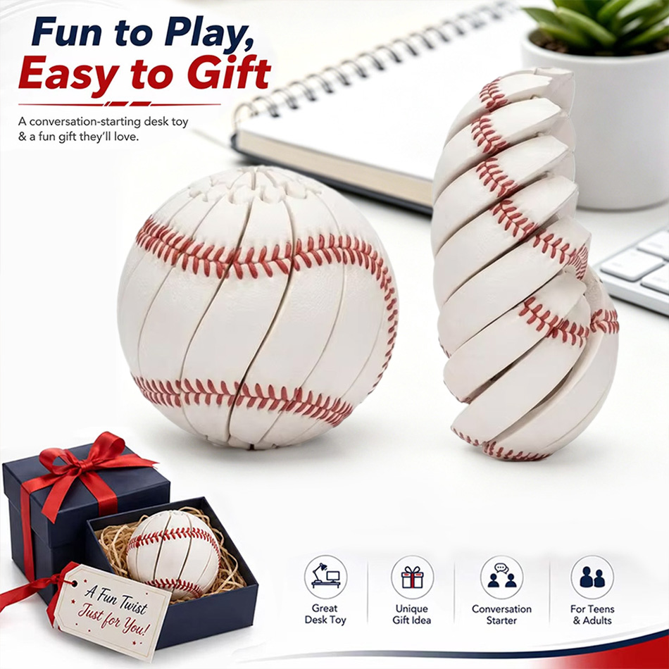 3D Printing Fidget Toys - Football & Baseball Transformable Fidget Spinner