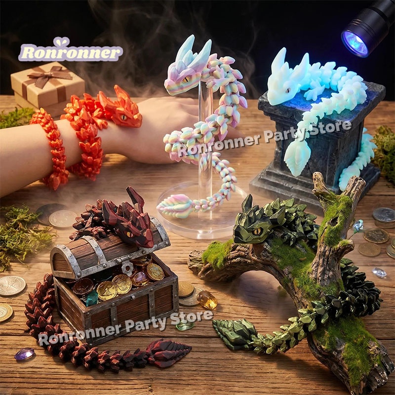 3D Printing Action Figure - 30CM 3D Printing Dragon Aurora Luminous
