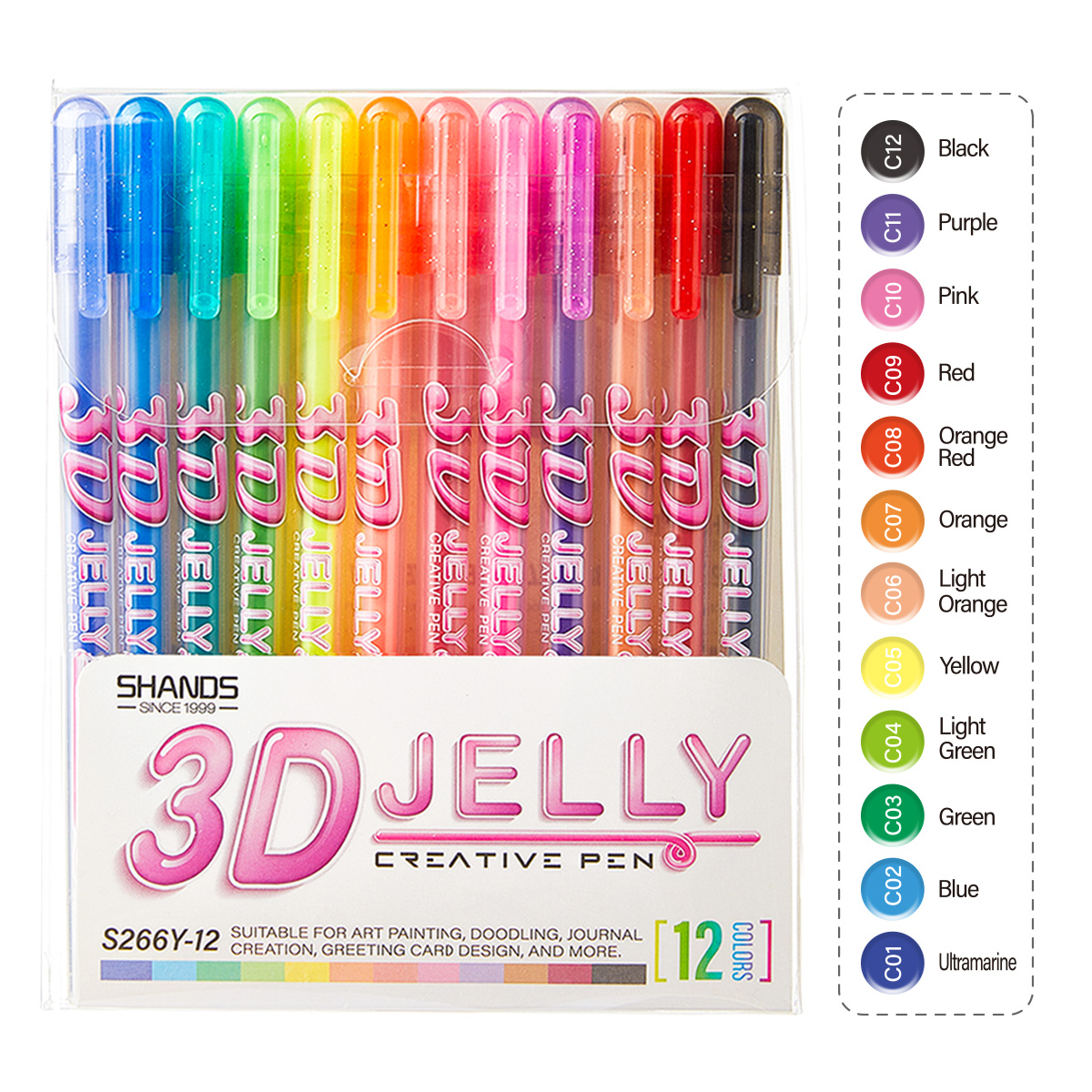 3D Printing Epoxy Resin - SHANDS 12PCS 3D Jelly Gel Pens