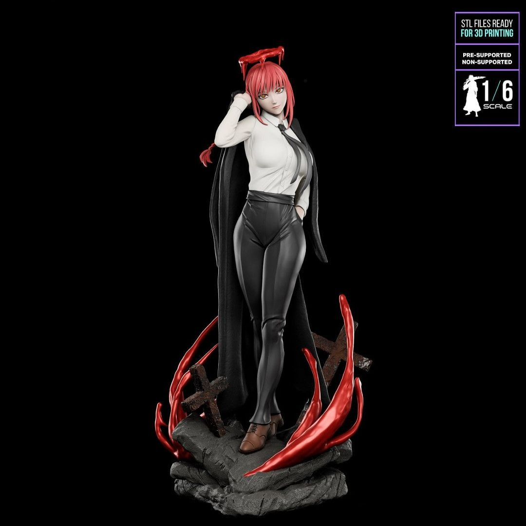 3D Printing Ptc - Chainsaw Girl Machima Gk Figurine Resin