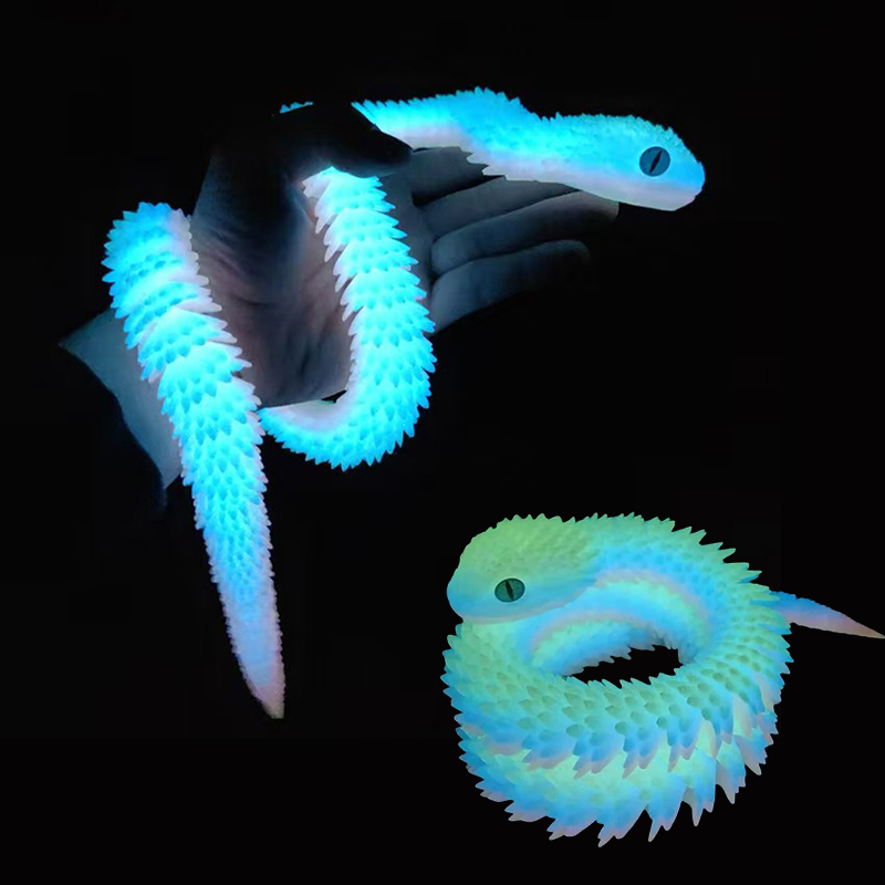 3D Printing Action Figure - 30/60/80cm 3D Printed Luminous Snake Movable
