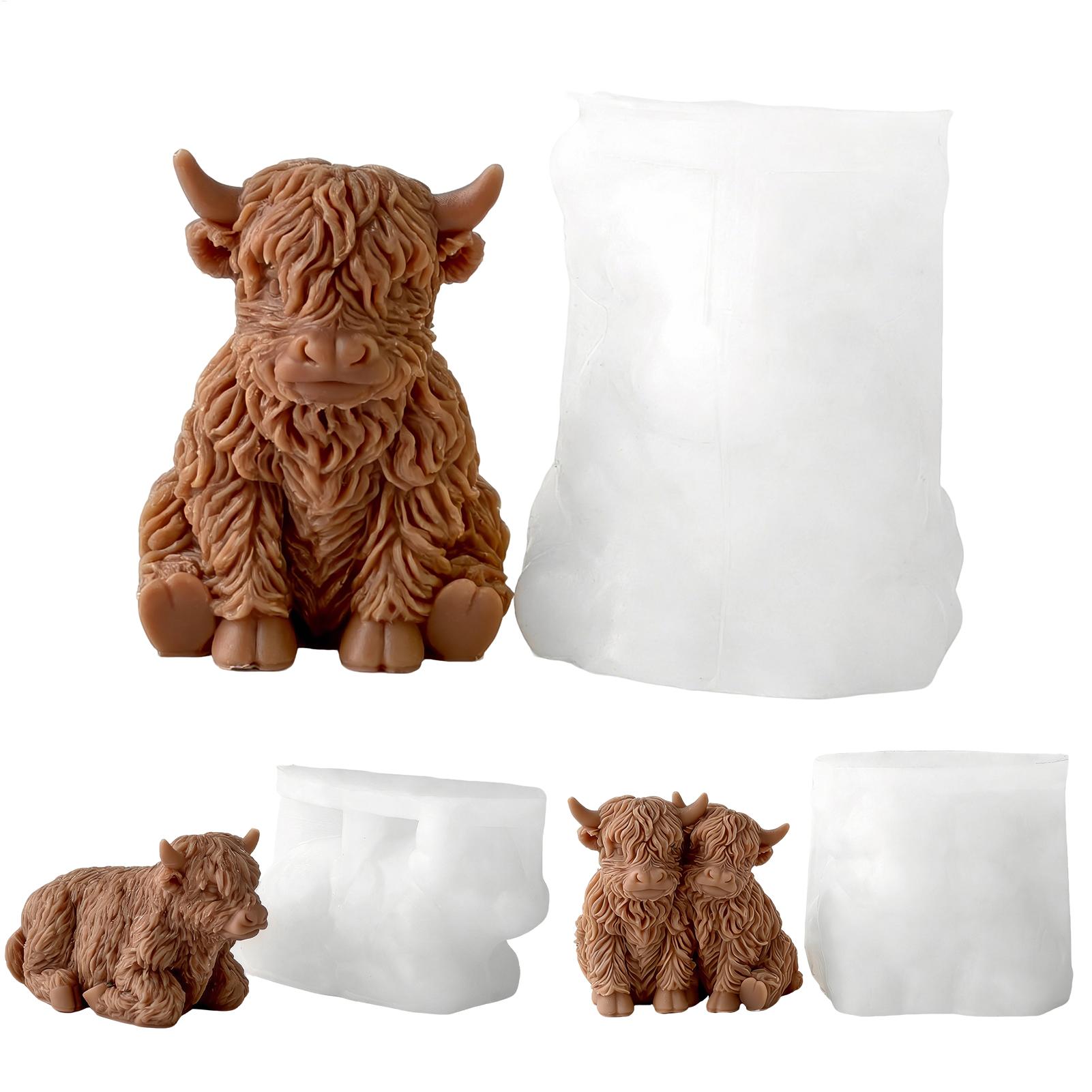 3D Printing Epoxy Resin - Highland Cow Silicone Mold Reusable 3D