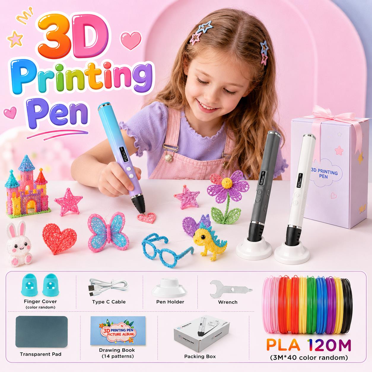 3D Printing Pen For Kids - 3D Printing Pen Kids with Type-C