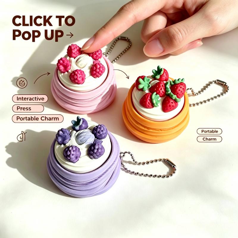 3D Printing Ptc - Fidget Clicker Keychain Portable Finger Press