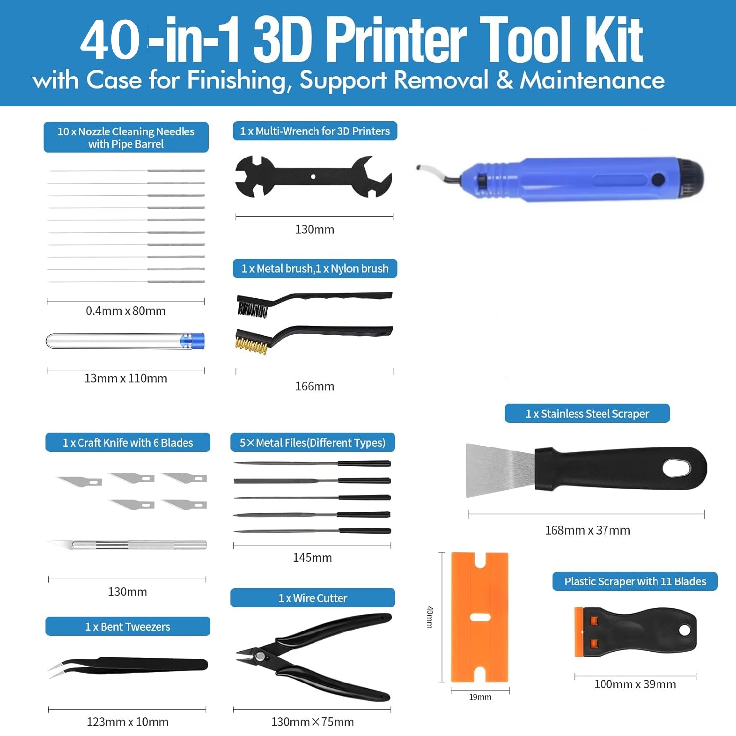 40PCS 3D Printer Tools, Scrape - 3D Printing Process 评论和价格