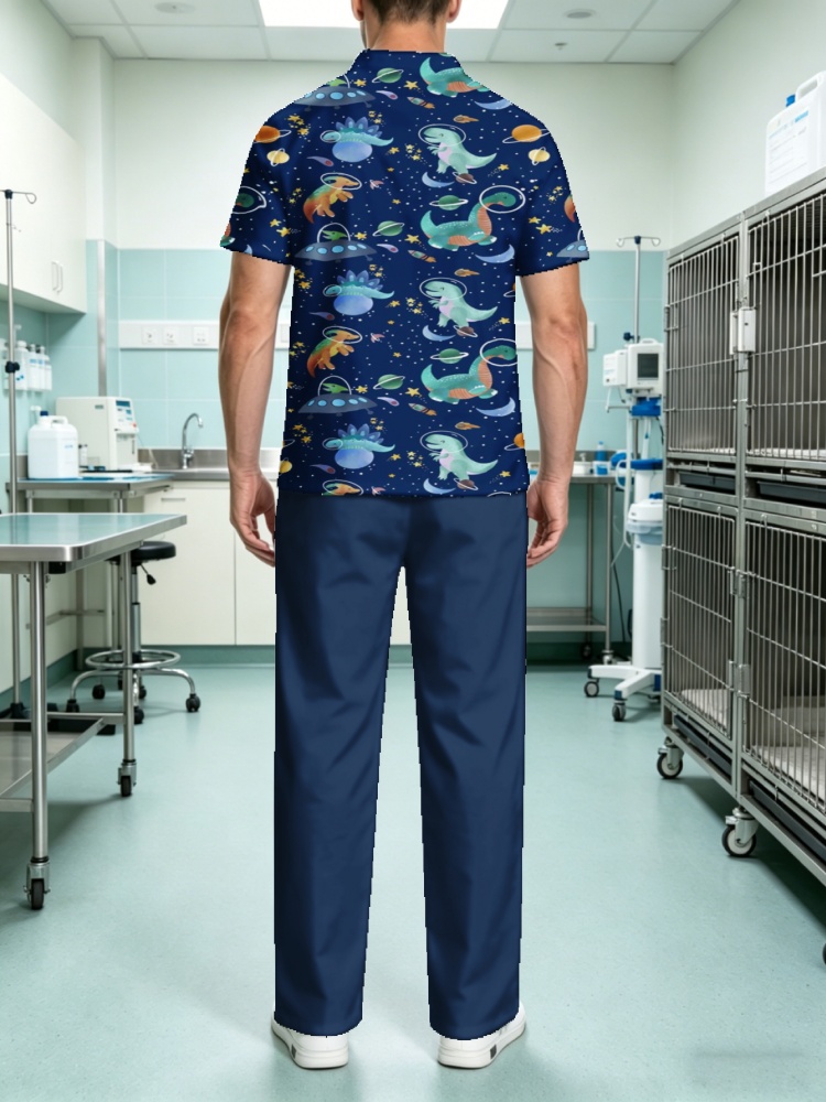 Men's Zipper Collar Scrub Top  - 3D Printing For Medical 评论和价格