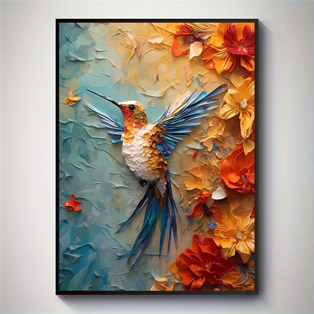Vibrant Hummingbird & Floral 3 - 3D Printing Wall 评论和价格