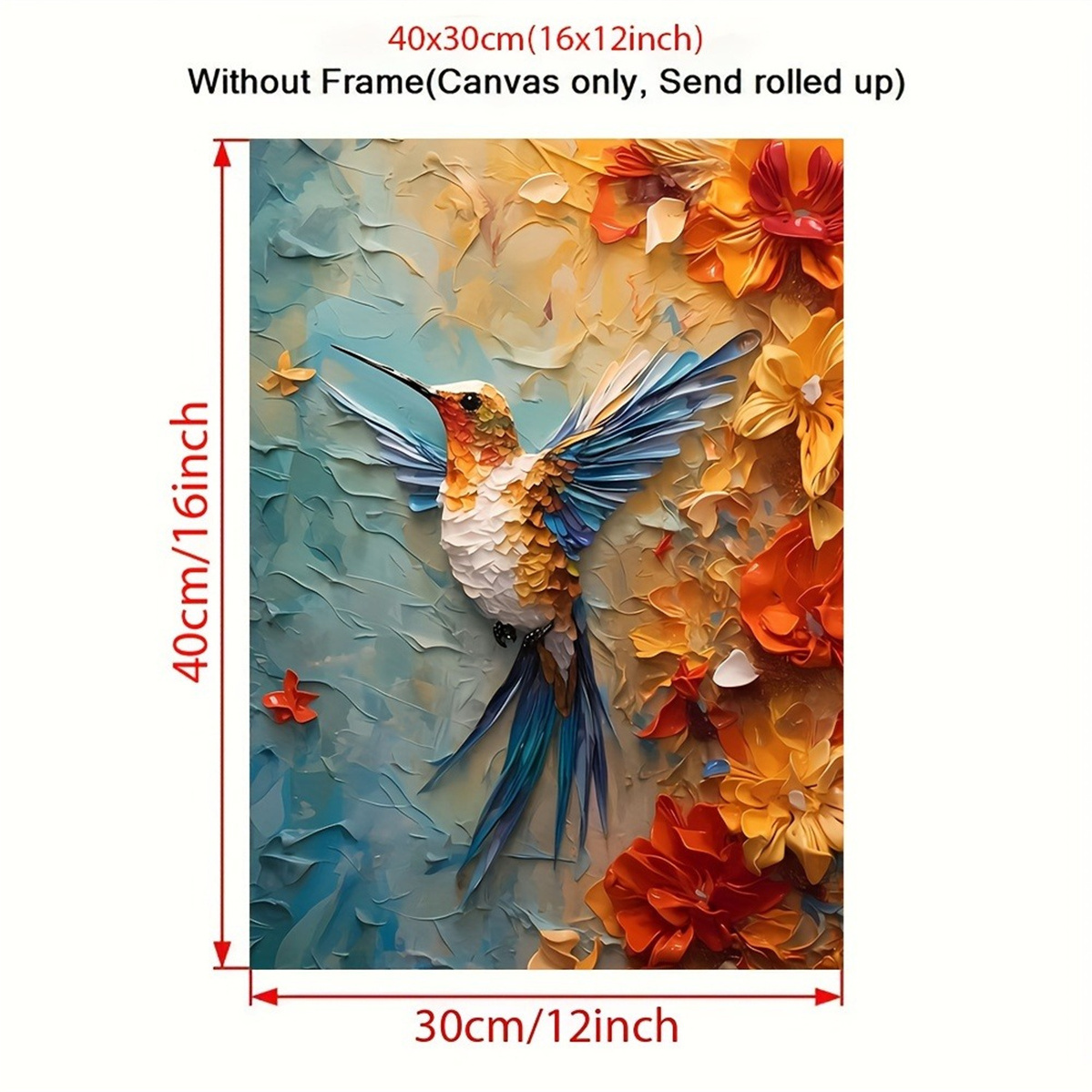 Vibrant Hummingbird & Floral 3 - 3D Printing Wall 评论和价格