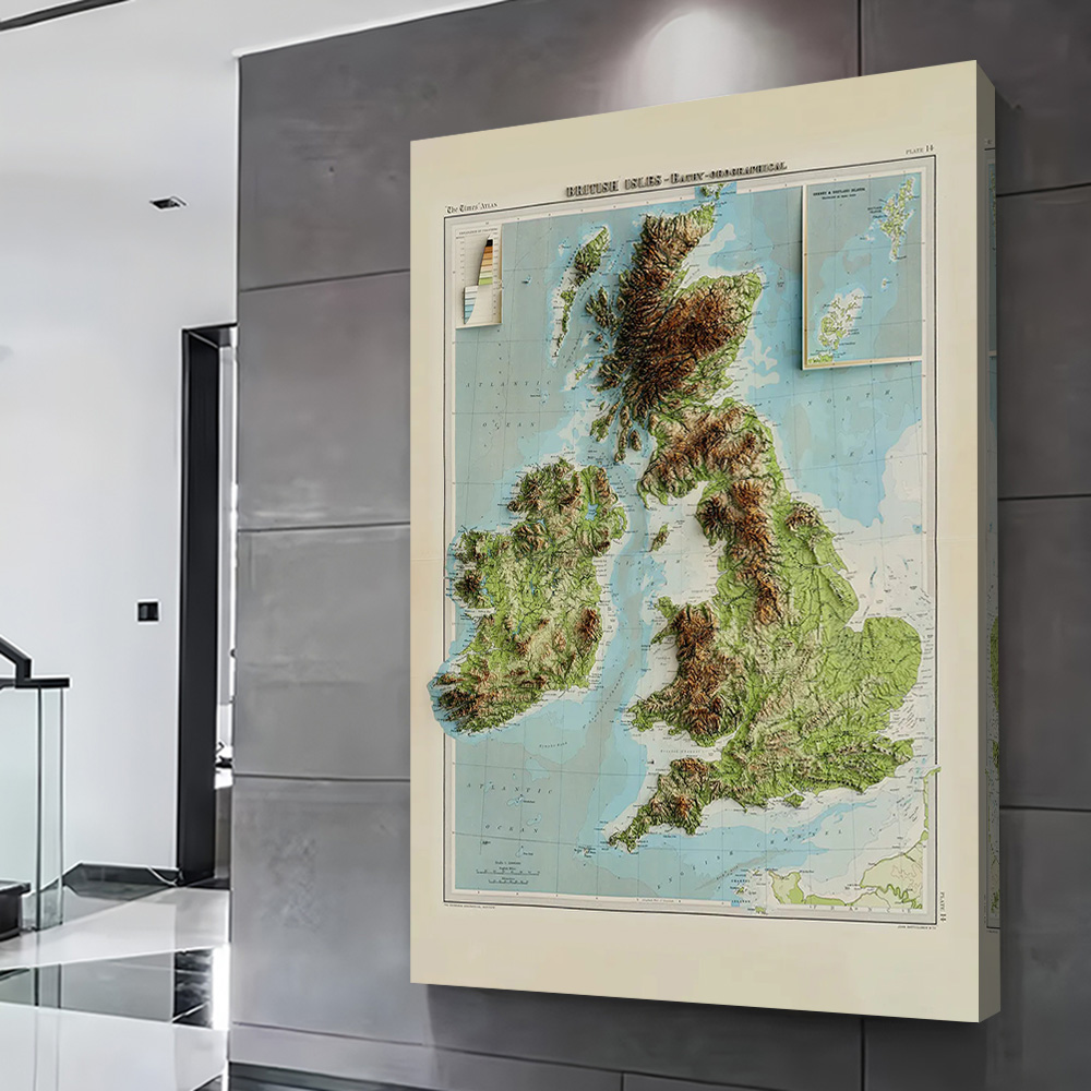 3D Relief Map of 1922 British  - 3D Printing Wall 评论和价格