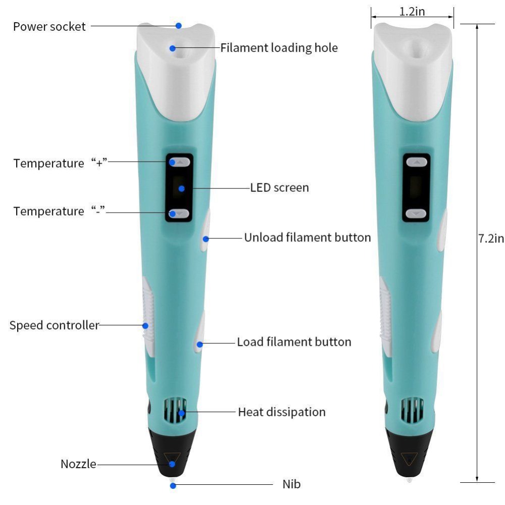 Dikale 3D Pen LED Screen DIY 3 - 3D Printing Pen For Kids 评论和价格