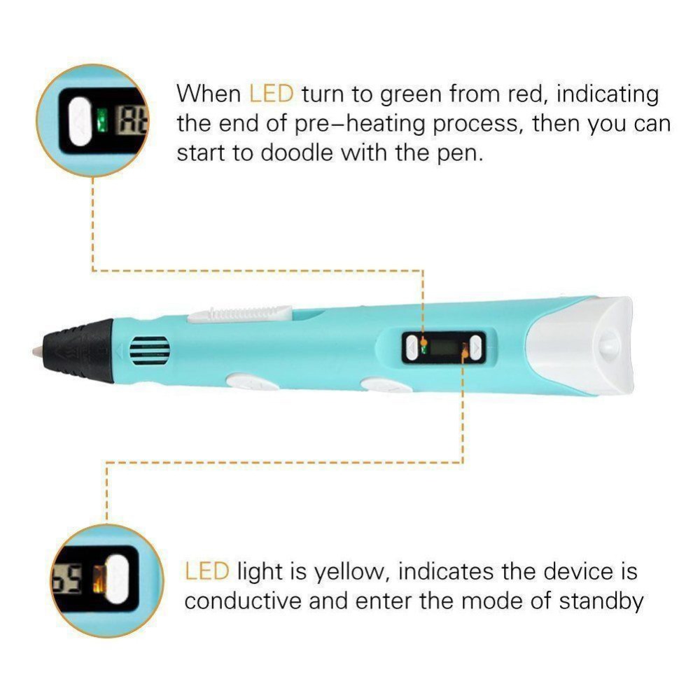 Dikale 3D Pen LED Screen DIY 3 - 3D Printing Pen For Kids 评论和价格