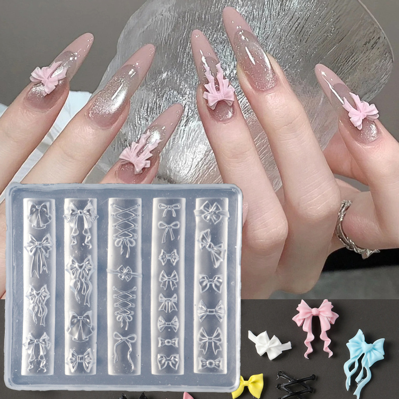 Elegant Bow Silicone Nail Art  - 3D Printing Ptc 评论和价格