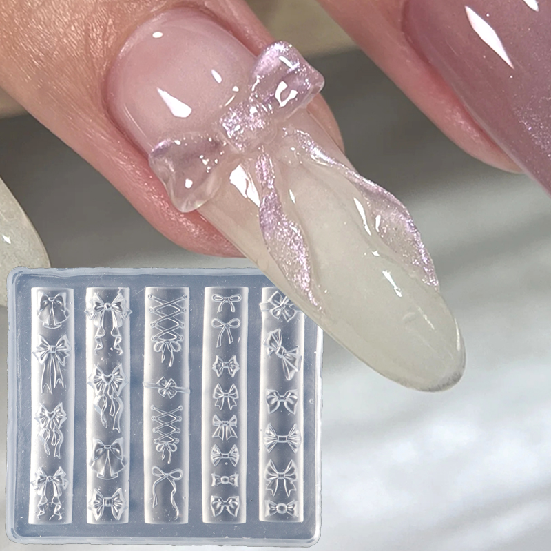 Elegant Bow Silicone Nail Art  - 3D Printing Ptc 评论和价格