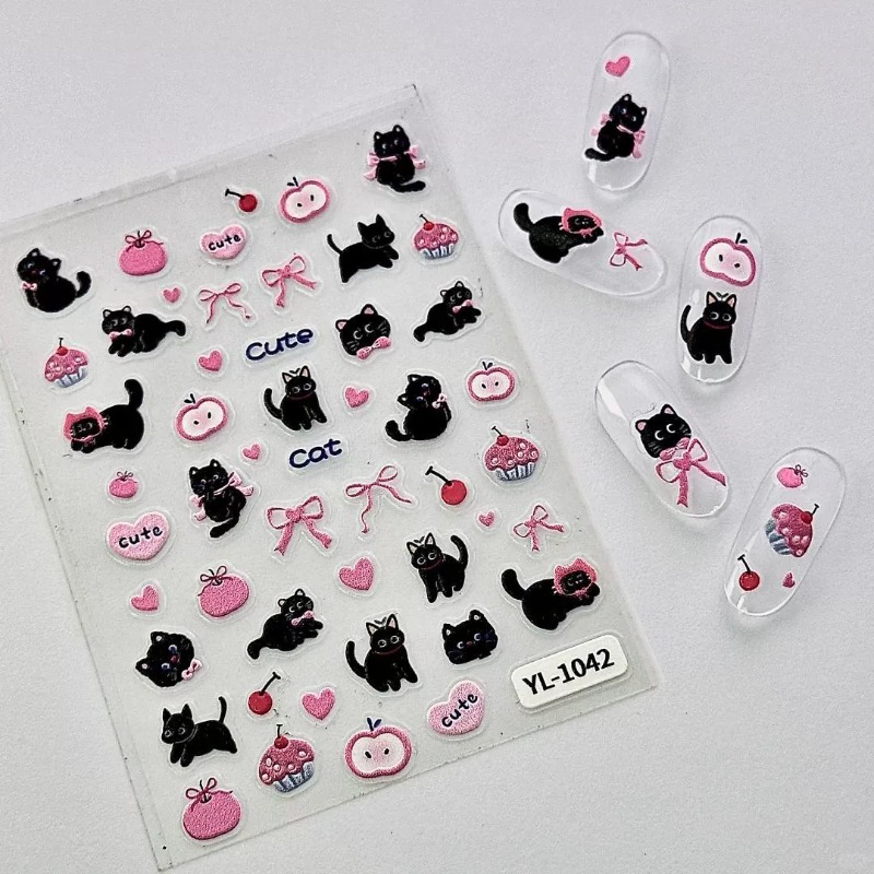 Cute Cartoon Bow Black Cat 3D  - 3D Printing Epoxy Resin 评论和价格