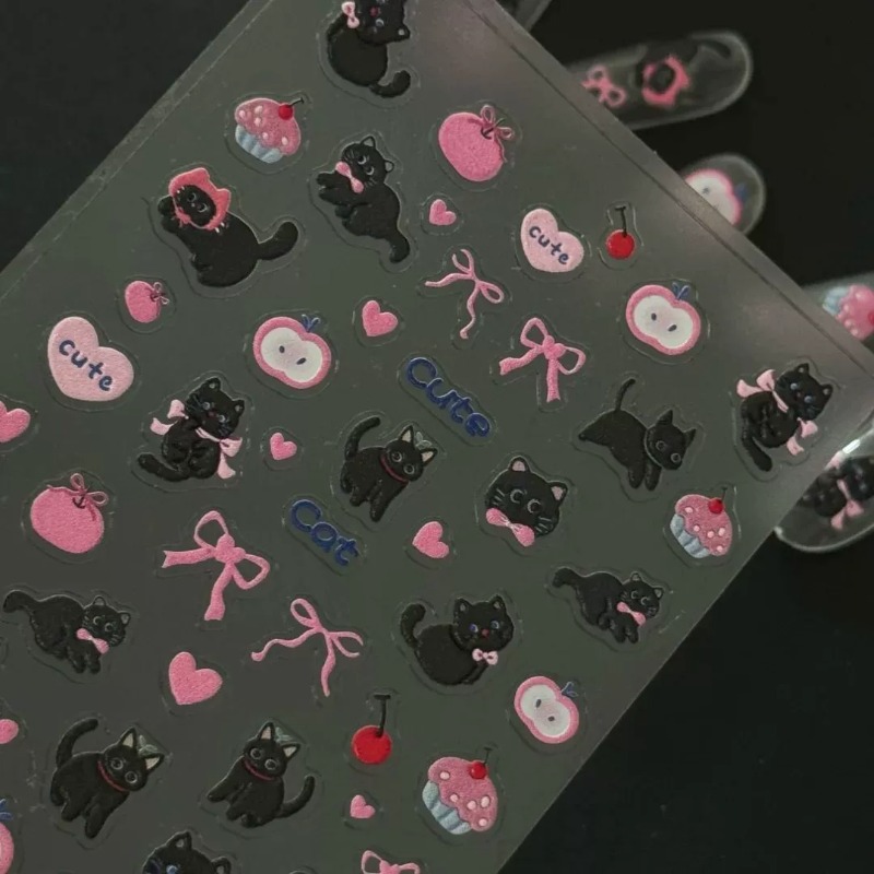 Cute Cartoon Bow Black Cat 3D  - 3D Printing Epoxy Resin 评论和价格
